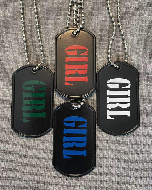 Vinyl Print Metal Tag - "GIRL"
